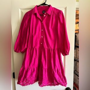 GAP | bright fuscia mini dress with collar